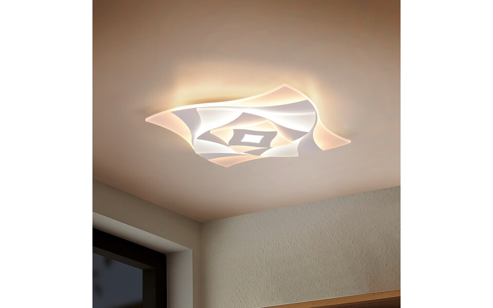 HLW LED LED Plafondlamp - Plafondverlichting - Trion Atik - 56W - Aanpasbare Kleur - Dimbaar - Mat Wit - Metaal HLW LED LED Plafondlamp - Plafondverlichting - Trion Atik - 56W - Aanpasbare Kleur - Dimbaar - Mat Wit - Metaal