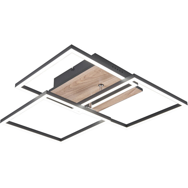 Ronde bruine LED plafondlamp 27W met 3200 lumen en instelbare kleurtemperatuur