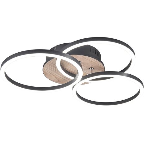 LED Plafondlamp - Plafondverlichting - Trion Rondo - 27W - Aanpasbare Kleur - Rond - Bruin - MDF LED Plafondlamp - Plafondverlichting - Trion Rondo - 27W - Aanpasbare Kleur - Rond - Bruin - MDF