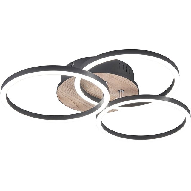 Trion Rondo LED plafondlamp 27W dimbaar bruin MDF Verlichting per ruimte Trion Rondo LED plafondlamp 27W dimbaar bruin MDF Verlichting per ruimte