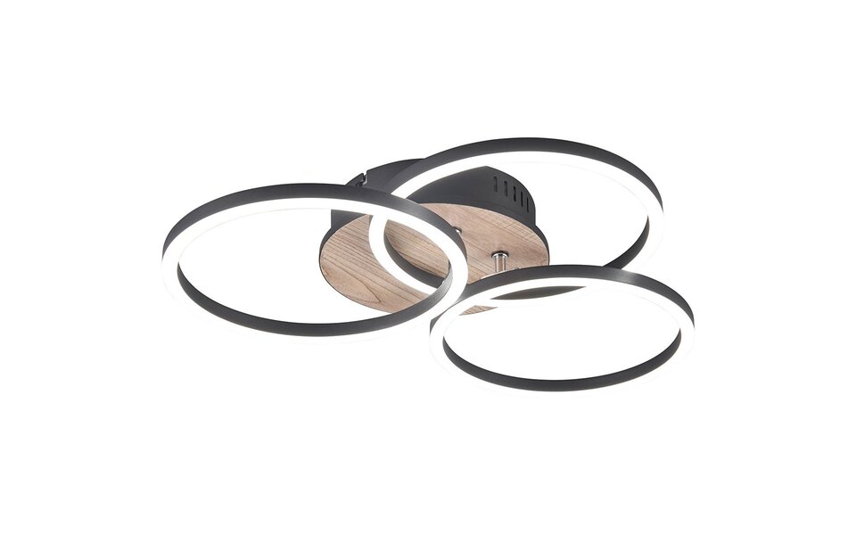 HLW LED LED Ceiling Light - Ceiling Lighting - Trion Rondo - 27W - Adjustable Color - Round - Brown - MDF