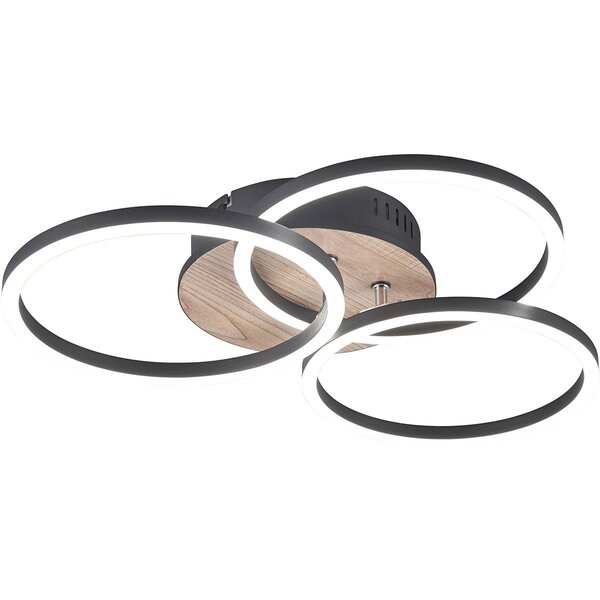 HLW LED LED Plafondlamp - Plafondverlichting - Trion Rondo - 27W - Aanpasbare Kleur - Rond - Bruin - MDF HLW LED LED Plafondlamp - Plafondverlichting - Trion Rondo - 27W - Aanpasbare Kleur - Rond - Bruin - MDF