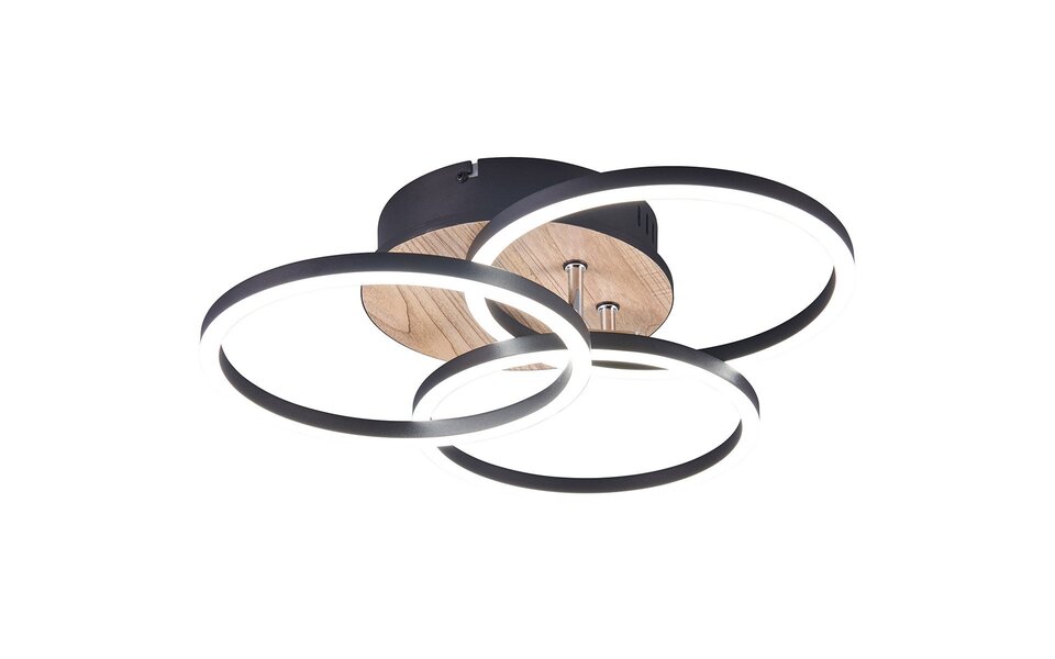 HLW LED LED Plafondlamp - Plafondverlichting - Trion Rondo - 27W - Aanpasbare Kleur - Rond - Bruin - MDF HLW LED LED Plafondlamp - Plafondverlichting - Trion Rondo - 27W - Aanpasbare Kleur - Rond - Bruin - MDF