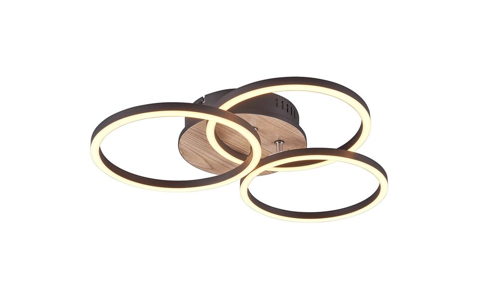 HLW LED LED Plafondlamp - Plafondverlichting - Trion Rondo - 27W - Aanpasbare Kleur - Rond - Bruin - MDF HLW LED LED Plafondlamp - Plafondverlichting - Trion Rondo - 27W - Aanpasbare Kleur - Rond - Bruin - MDF