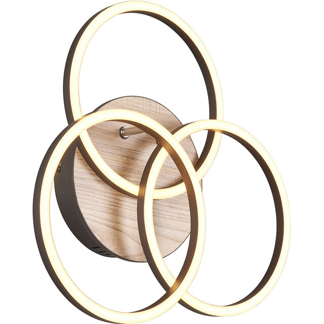 HLW LED LED Plafondlamp - Plafondverlichting - Trion Rondo - 27W - Aanpasbare Kleur - Rond - Bruin - MDF HLW LED LED Plafondlamp - Plafondverlichting - Trion Rondo - 27W - Aanpasbare Kleur - Rond - Bruin - MDF