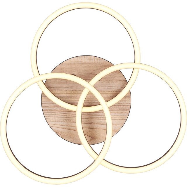 HLW LED LED Ceiling Light - Ceiling Lighting - Trion Rondo - 27W - Adjustable Color - Round - Brown - MDF