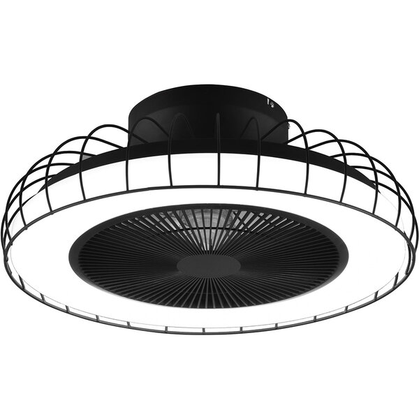 HLW LED LED Plafondlamp met Ventilator - Plafondventilator - Trion Ford - 30W - Aanpasbare Kleur - Afstandsbediening - Dimbaar - Rond - Mat Zwart - Metaal HLW LED LED Plafondlamp met Ventilator - Plafondventilator - Trion Ford - 30W - Aanpasbare Kleur - Afstandsbediening - Dimbaar - Rond - Mat Zwart - Metaal