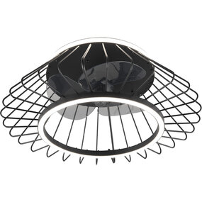 Trion Karla LED plafondventilator 30W mat zwart dimbaar Trion Karla LED plafondventilator 30W mat zwart dimbaar