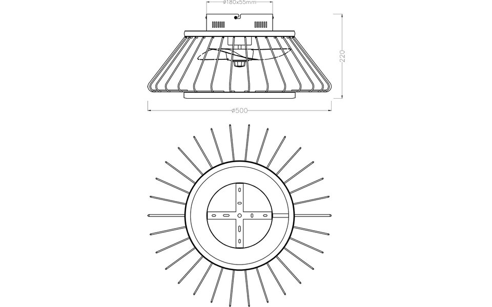 HLW LED LED Plafondlamp met Ventilator - Plafondventilator - Trion Karla - 30W - Aanpasbare Kleur - Afstandsbediening - Dimbaar - Rond - Mat Zwart - Metaal