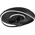 LED Ceiling Light with Fan - Ceiling Fan - Trion Sorti - 30W - Adjustable Color - Remote Control - Dimmable - Round - Matte Black - Metal