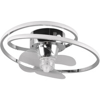 Trion Muaz LED ceiling fan 38W 4400lm chrome