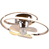 HLW LED LED Ceiling Light with Fan - Ceiling Fan - Trion Muaz - 38W - Adjustable Color - Remote Control - Dimmable - Round - Chrome - Metal