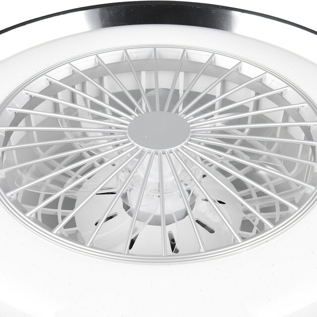 HLW LED LED Ceiling Light with Fan - Ceiling Fan - Trion Berga - 30W - Adjustable Color - Remote Control - Dimmable - Round - Black - Plastic HLW LED LED Ceiling Light with Fan - Ceiling Fan - Trion Berga - 30W - Adjustable Color - Remote Control - Dimmable - Round - Black - Plastic