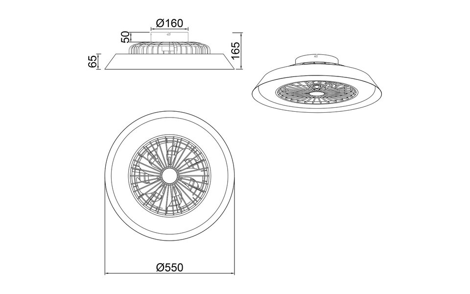 HLW LED LED Plafondlamp met Ventilator - Plafondventilator - Trion Berga - 30W - Aanpasbare Kleur - Afstandsbediening - Dimbaar - Rond - Zwart - Kunststof