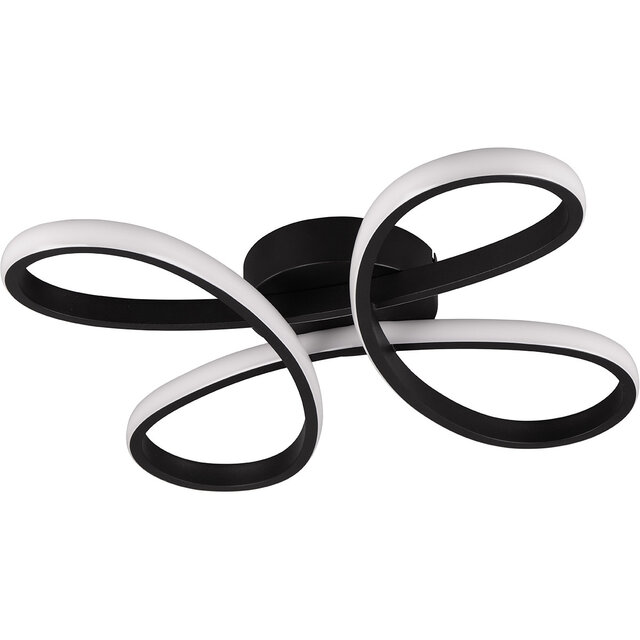 HLW LED LED Ceiling Lamp - Ceiling Lighting - Trion Crowl - 22W - Natural White 4000K - Dimmable - Matte Black - Metal