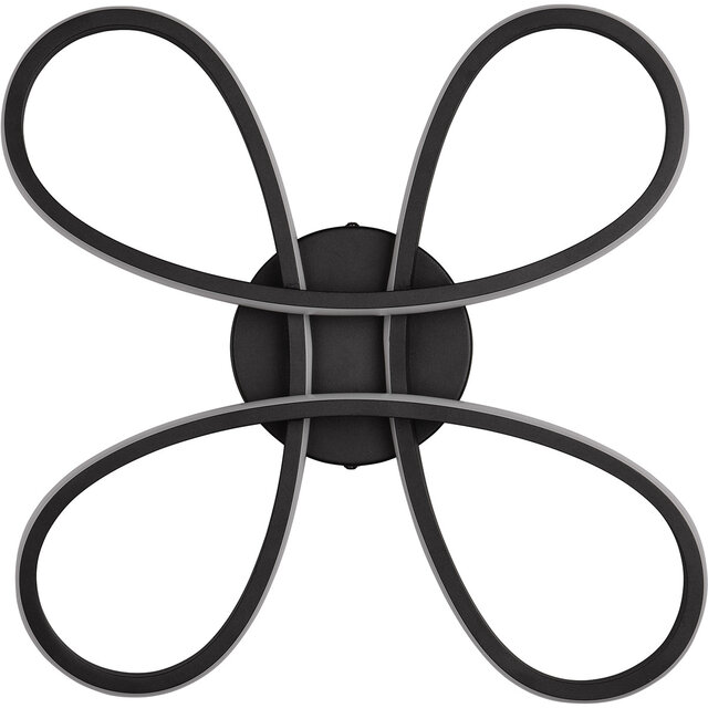 HLW LED LED Ceiling Lamp - Ceiling Lighting - Trion Crowl - 22W - Natural White 4000K - Dimmable - Matte Black - Metal