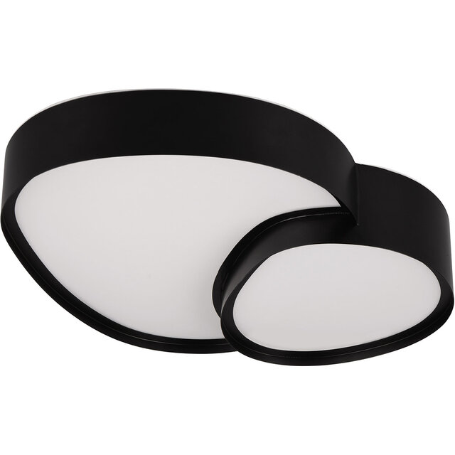 LED Plafondlamp Trion Shine Mat Zwart 21W Dimbaar Verlichting per ruimte