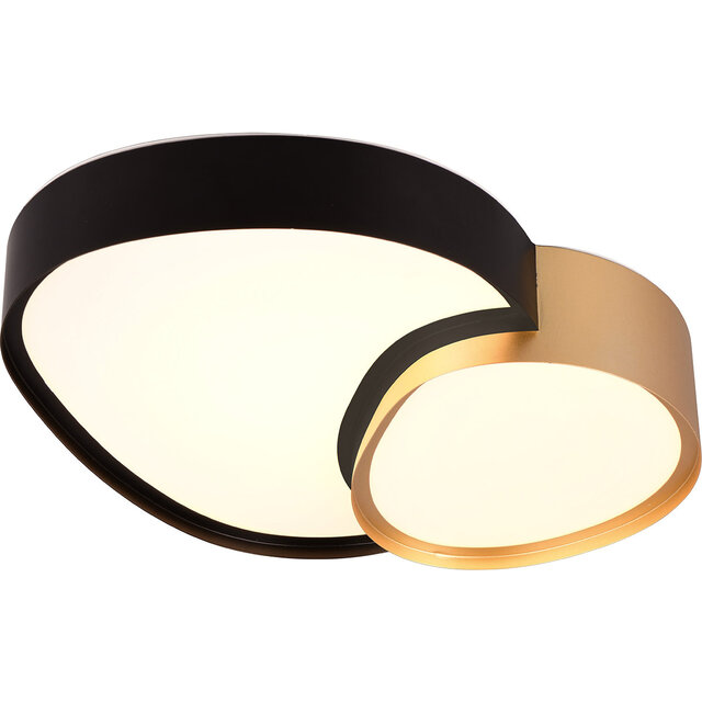 zwarte en gouden dimbare LED plafondlamp 21W met 2400 lumen en aanpasbare kleurtemperatuur