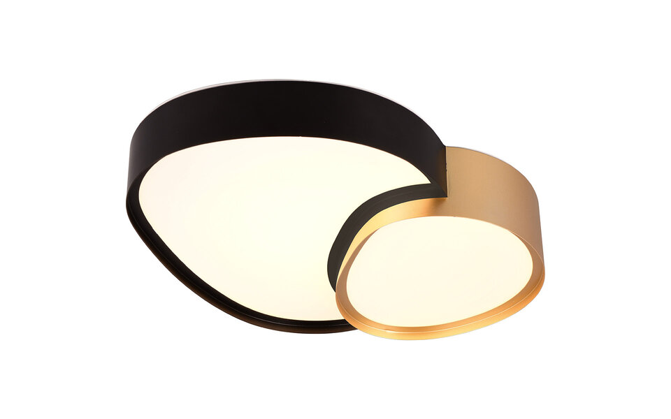 HLW LED LED Ceiling Light - Trion Shine - 21W - Adjustable Color - Dimmable - Remote Control - Black Gold - Metal