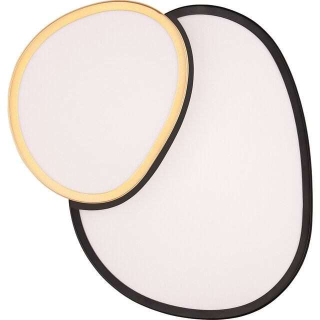 HLW LED LED Ceiling Light - Trion Shine - 21W - Adjustable Color - Dimmable - Remote Control - Black Gold - Metal