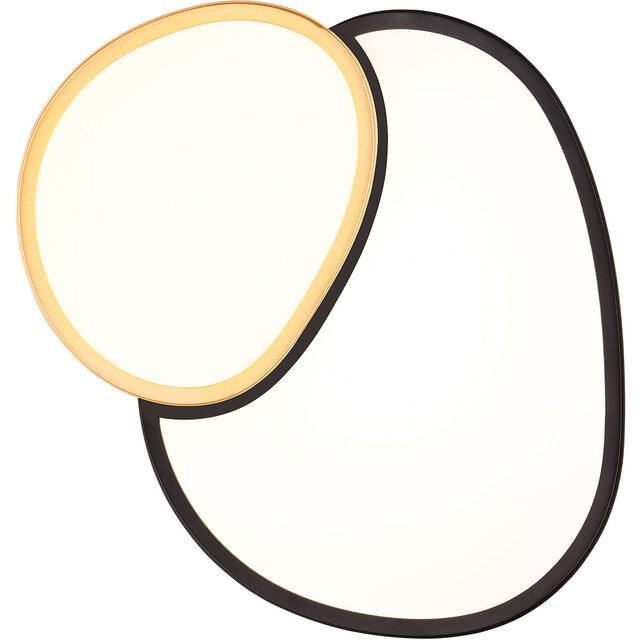 HLW LED LED Ceiling Light - Trion Shine - 21W - Adjustable Color - Dimmable - Remote Control - Black Gold - Metal