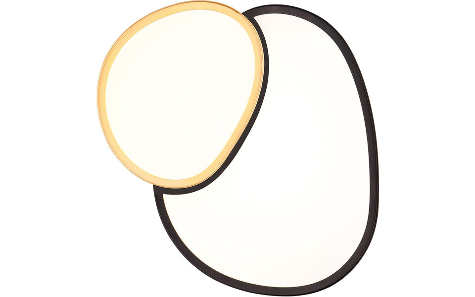 HLW LED LED Ceiling Light - Trion Shine - 21W - Adjustable Color - Dimmable - Remote Control - Black Gold - Metal