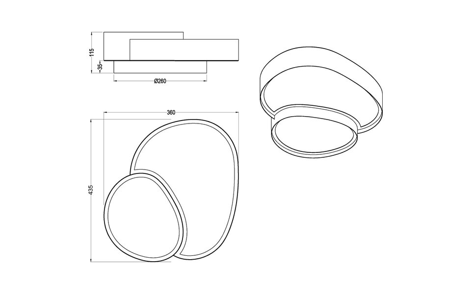 HLW LED LED Plafondlamp - Trion Shine - 21W - Aanpasbare Kleur - Dimbaar - Afstandsbediening - Zwart Goud  - Metaal