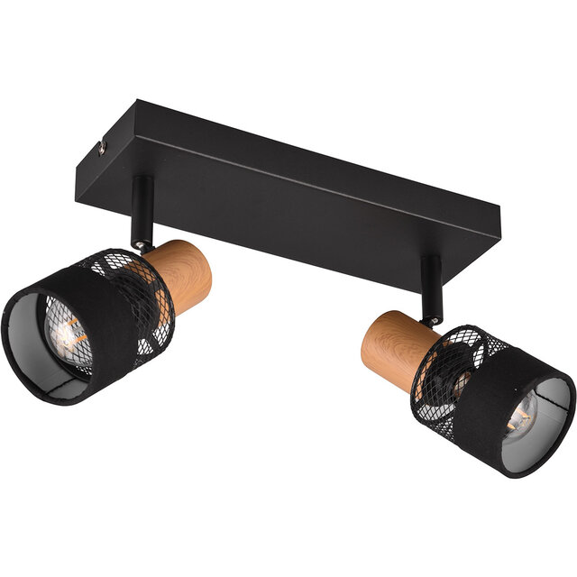 LED Plafondspot Trion Dandini 2-lichts Mat Zwart E14 Binnenverlichting