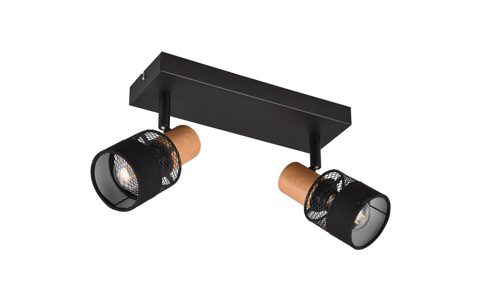 HLW LED LED Plafondspot - Trion Dandini - E14 Fitting - 2-lichts - Rond - Mat Zwart - Metaal HLW LED LED Plafondspot - Trion Dandini - E14 Fitting - 2-lichts - Rond - Mat Zwart - Metaal