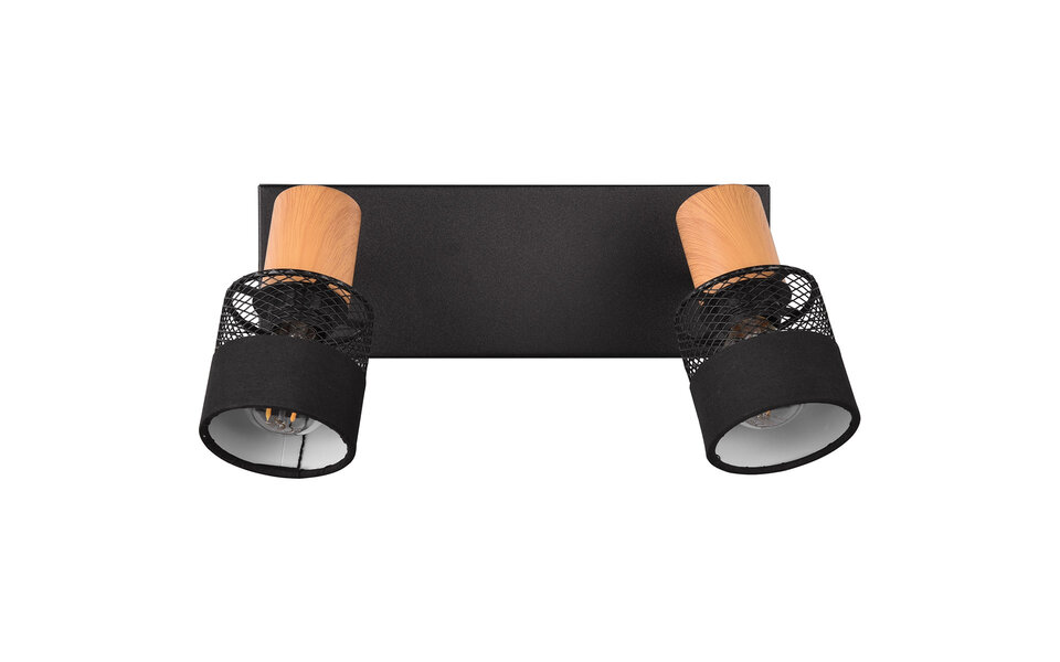 HLW LED LED Ceiling Spotlight - Trion Dandini - E14 Fitting - 2 Lights - Round - Matte Black - Metal