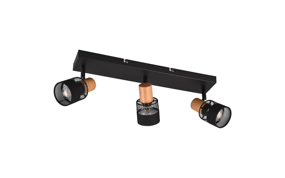 HLW LED LED Plafondspot - Trion Dandini - E14 Fitting - 3-lichts - Rond - Mat Zwart - Metaal