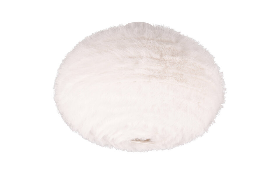 HLW LED LED Plafondlamp - Plafondverlichting - Trion Fluffy - E27 Fitting - Rond - Taupe - Synthetisch Pluche