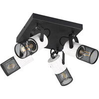LED Plafondspot Trion Josh 4x E14 Zwart-wit