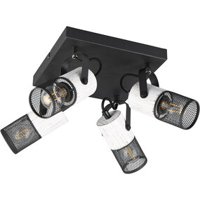 LED Plafondspot Trion Josh 4x E14 Zwart-wit LED Plafondspot Trion Josh 4x E14 Zwart-wit