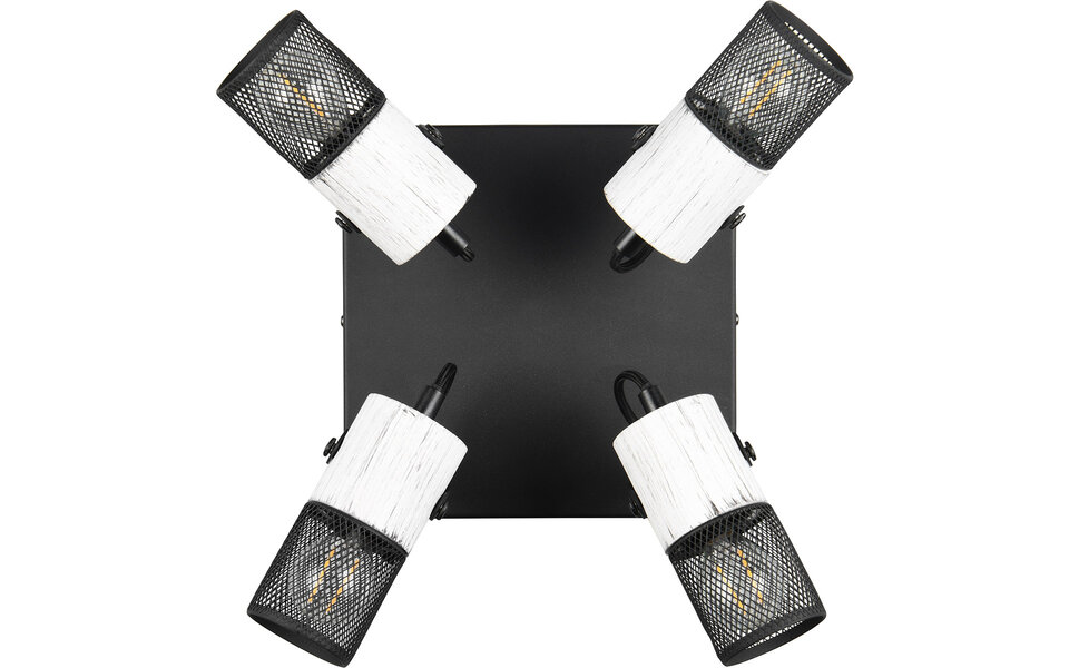 HLW LED LED Ceiling Spotlight - Trion Josh - E14 Fitting - 4 Lights - Round - Black White - Metal