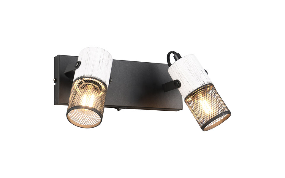 HLW LED LED Wall Spotlight - Trion Josh - E14 Fitting - 2 Lights - Round - Black and White - Metal HLW LED LED Wall Spotlight - Trion Josh - E14 Fitting - 2 Lights - Round - Black and White - Metal