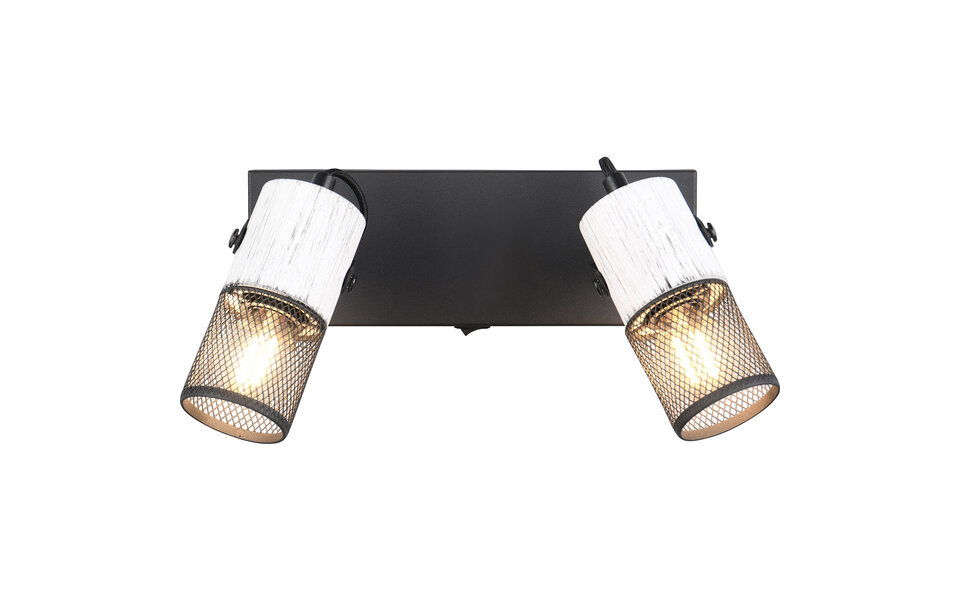 HLW LED LED Wall Spotlight - Trion Josh - E14 Fitting - 2 Lights - Round - Black and White - Metal HLW LED LED Wall Spotlight - Trion Josh - E14 Fitting - 2 Lights - Round - Black and White - Metal