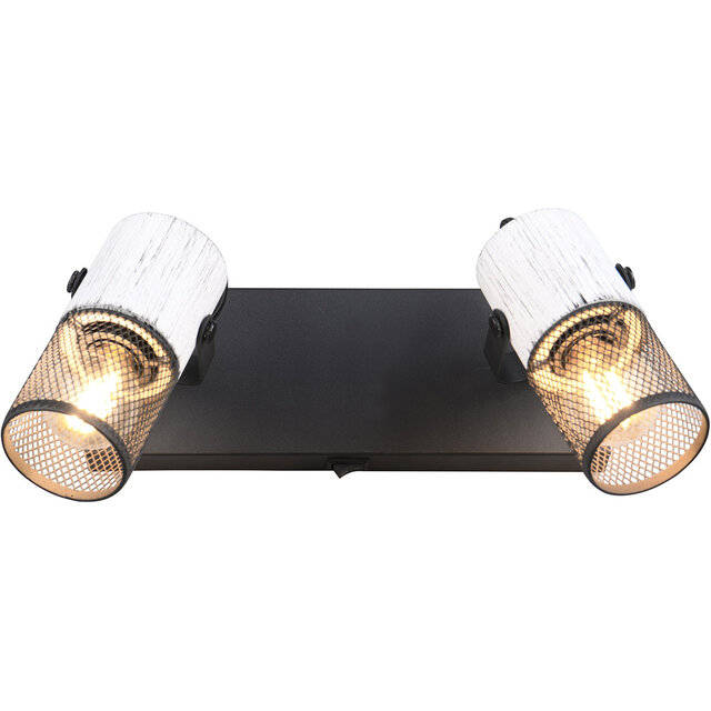 HLW LED LED Wall Spotlight - Trion Josh - E14 Fitting - 2 Lights - Round - Black and White - Metal HLW LED LED Wall Spotlight - Trion Josh - E14 Fitting - 2 Lights - Round - Black and White - Metal