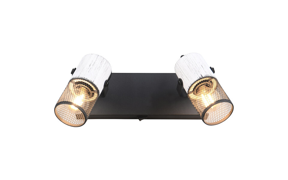 HLW LED LED Wall Spotlight - Trion Josh - E14 Fitting - 2 Lights - Round - Black and White - Metal HLW LED LED Wall Spotlight - Trion Josh - E14 Fitting - 2 Lights - Round - Black and White - Metal