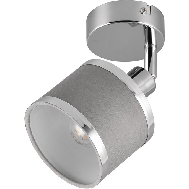 Ronde LED wandspot met chroomkleurige afwerking en E14 fitting geschikt voor binnenverlichting tot 28W