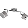 LED plafondspot Trion Arona – 2x E14, chroom & grijs textiel LED plafondspot Trion Arona – 2x E14, chroom & grijs textiel