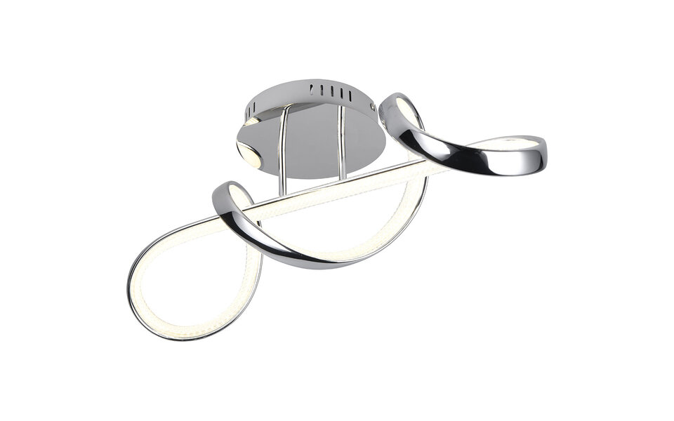 HLW LED LED Ceiling Lamp - Ceiling Lighting - Trion Pudia - 28W - Natural White 4000K - Dimmable - Round - Gloss Chrome - Metal