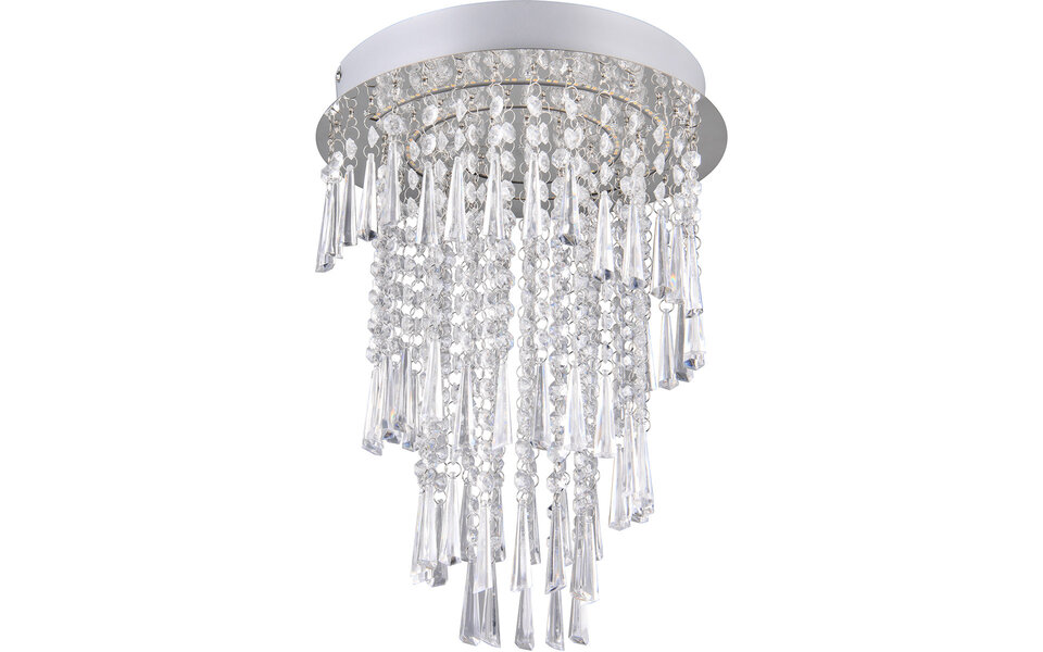 HLW LED LED Ceiling Lamp - Ceiling Lighting - Trion Mop - 18W - Dimmable - Adjustable Color - Remote Control - Round - Chrome - Metal