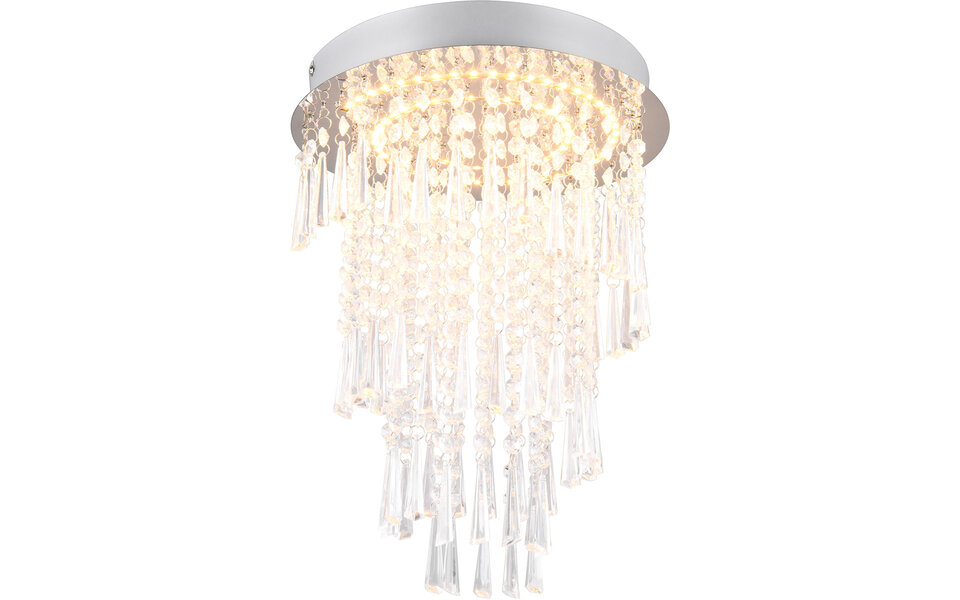 HLW LED LED Ceiling Lamp - Ceiling Lighting - Trion Mop - 18W - Dimmable - Adjustable Color - Remote Control - Round - Chrome - Metal