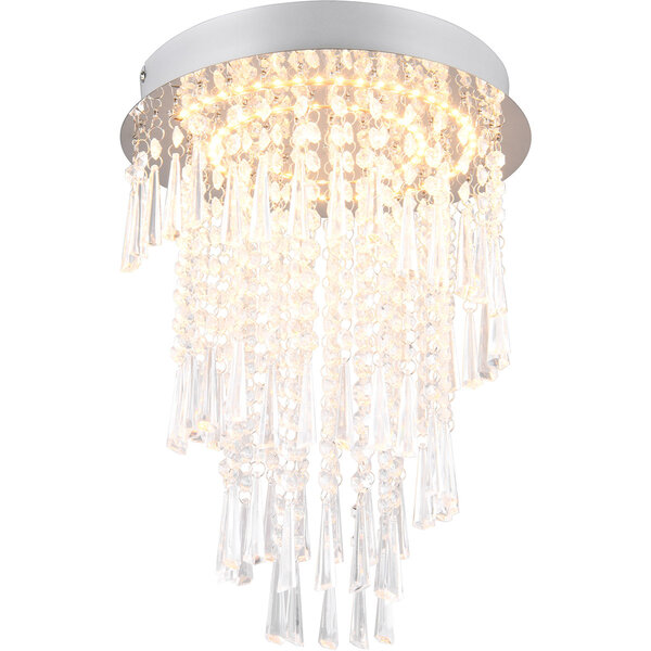 HLW LED LED Plafondlamp - Plafondverlichting - Trion Mop - 18W  - Dimbaar - Aanpasbare Kleur - Afstandsbediening - Rond - Chroom - Metaal