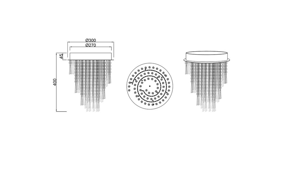 HLW LED LED Ceiling Lamp - Ceiling Lighting - Trion Mop - 18W - Dimmable - Adjustable Color - Remote Control - Round - Chrome - Metal
