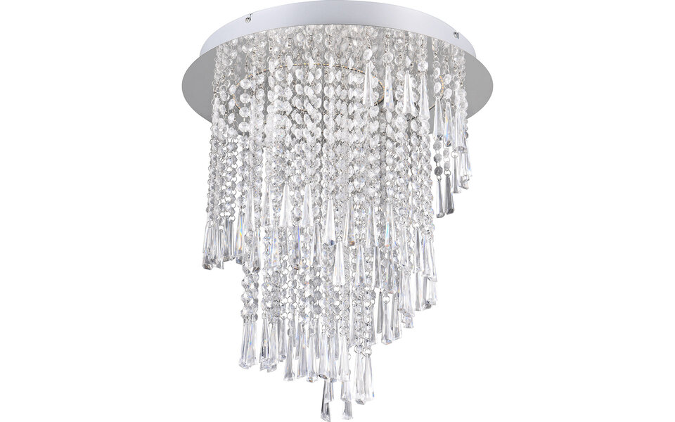 HLW LED LED Plafondlamp - Plafondverlichting - Trion Mop - 30W  - Dimbaar - Aanpasbare Kleur - Afstandsbediening - Rond - Chroom - Metaal