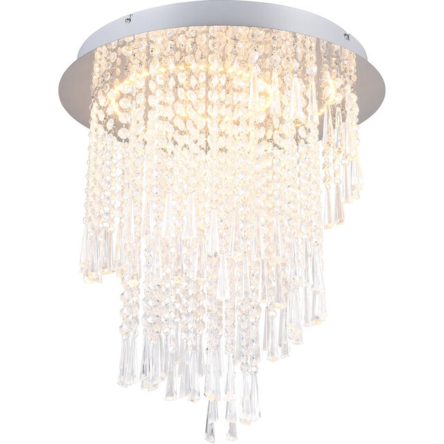 ronde dimbare LED plafondlamp 30W met verstelbare kleurtemperatuur 2700-6500K in chroomkleur