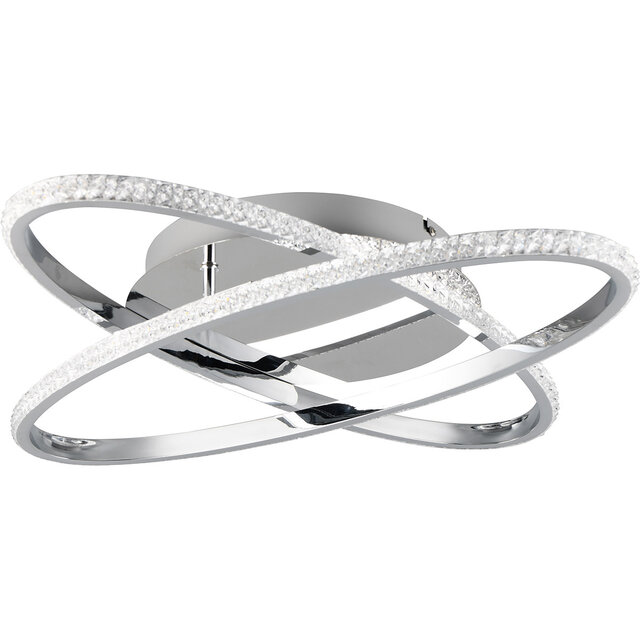 Trion Lenas LED Plafondlamp 27W 3500lm Chroom Dimbaar Verlichting per ruimte