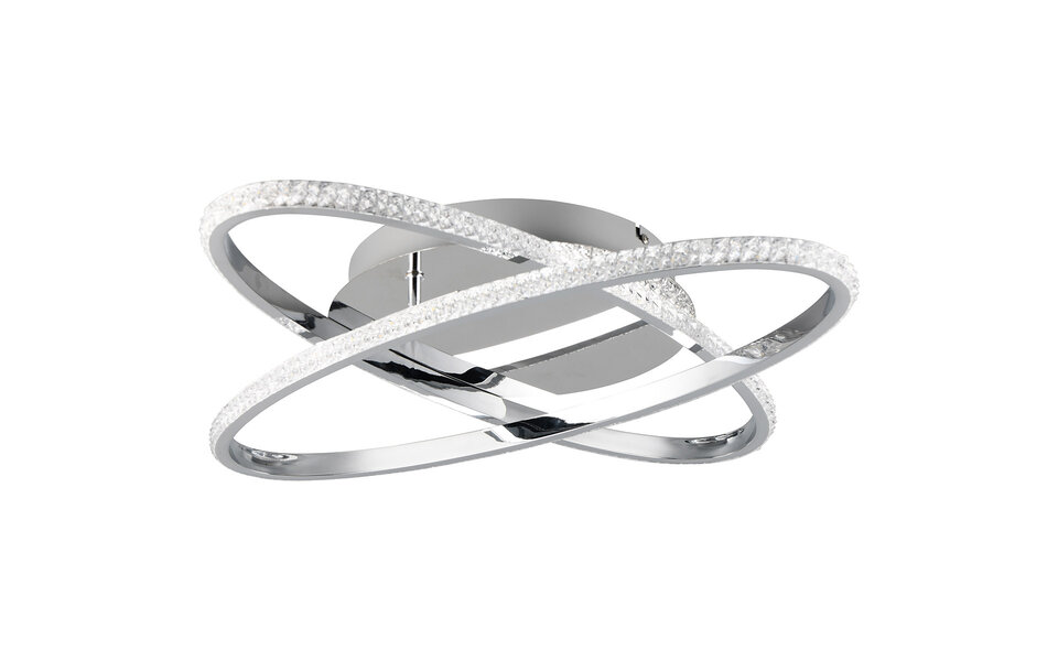 HLW LED LED Plafondlamp - Plafondverlichting - Trion Lenas - 27W - Natuurlijk Wit 4000K - Dimbaar - Rond - Chroom - Metaal